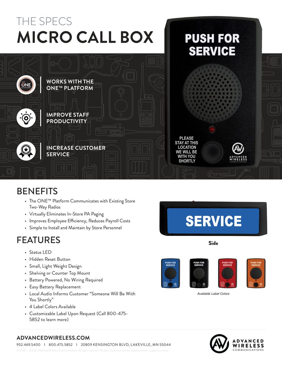 Micro Call Box Spec Sheet by... - Flipsnack