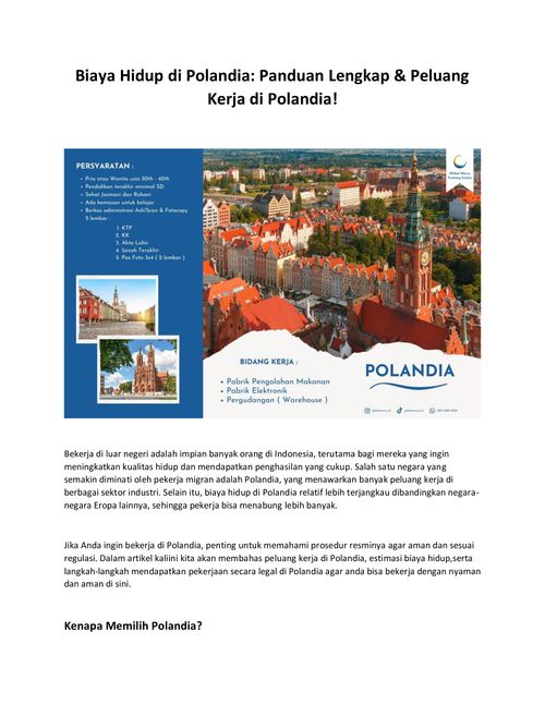 Biaya Hidup di Polandia