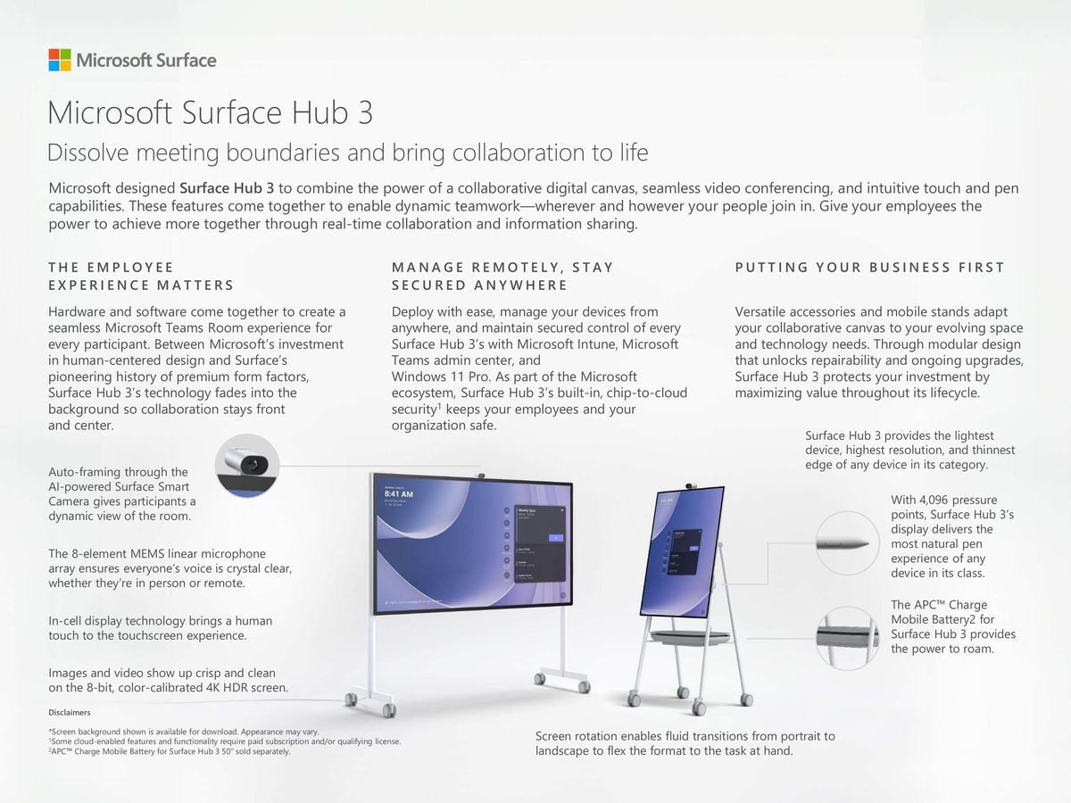 Surface-Hub-3-Flyer-Product-Specs-Sheet by Ingram Micro...
