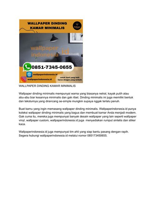 WALLPAPER DINDING KAMAR MINIMALIS