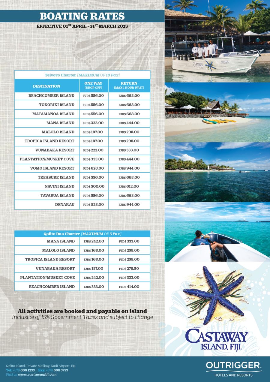 Boating Rates by OUTRIGGER... - Flipsnack