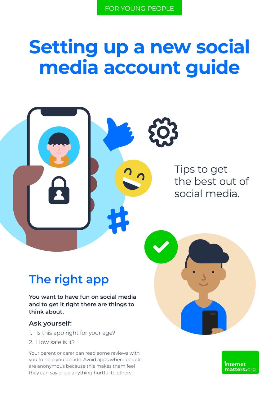 Guide for young people: Creating a new social media profile