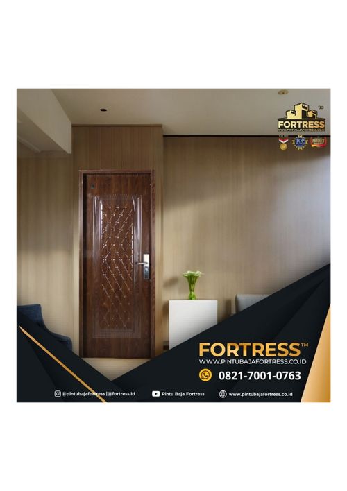 ESTETIK..!! WA 0821 7001 0763 (FORTRESS) Pintu Baja Warna Coklat