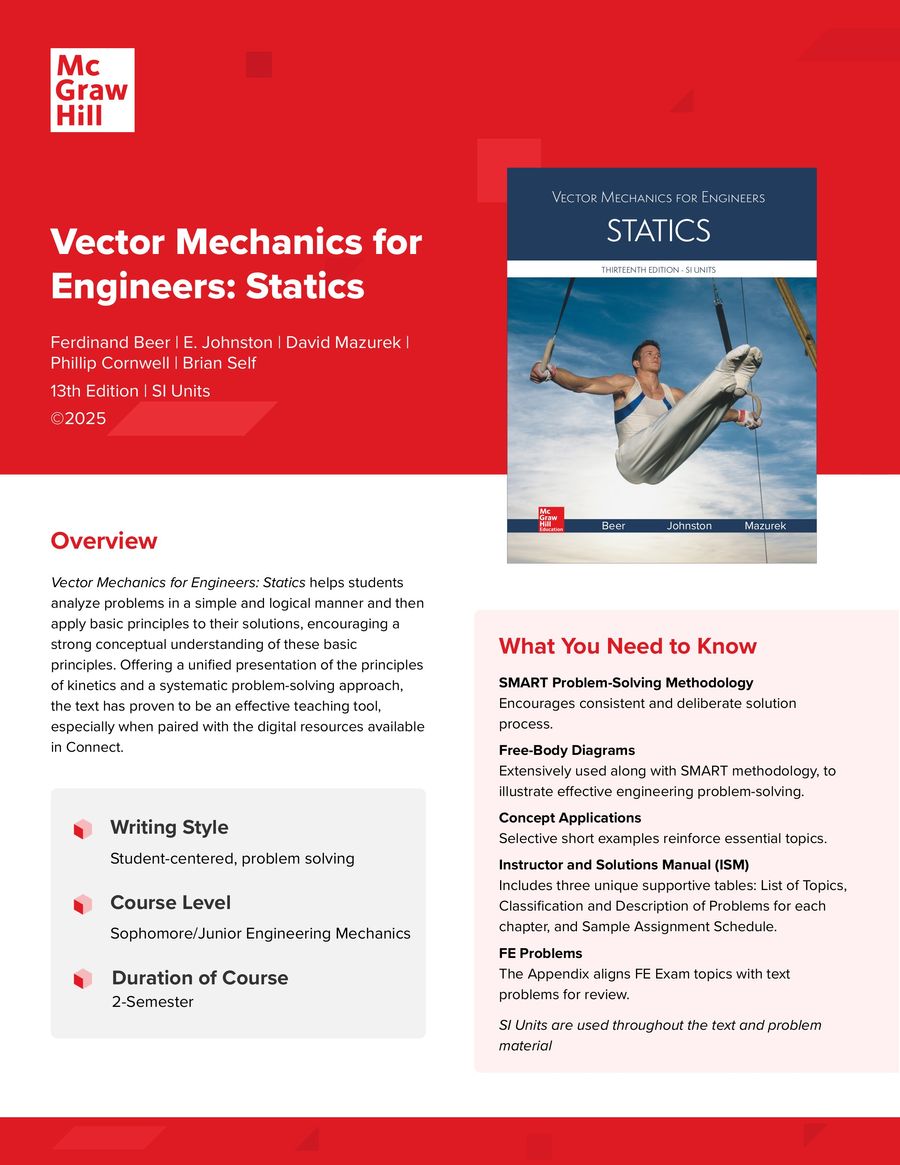 Vector Mechanics for Engineers: Statics | 13e by McGraw Hill International