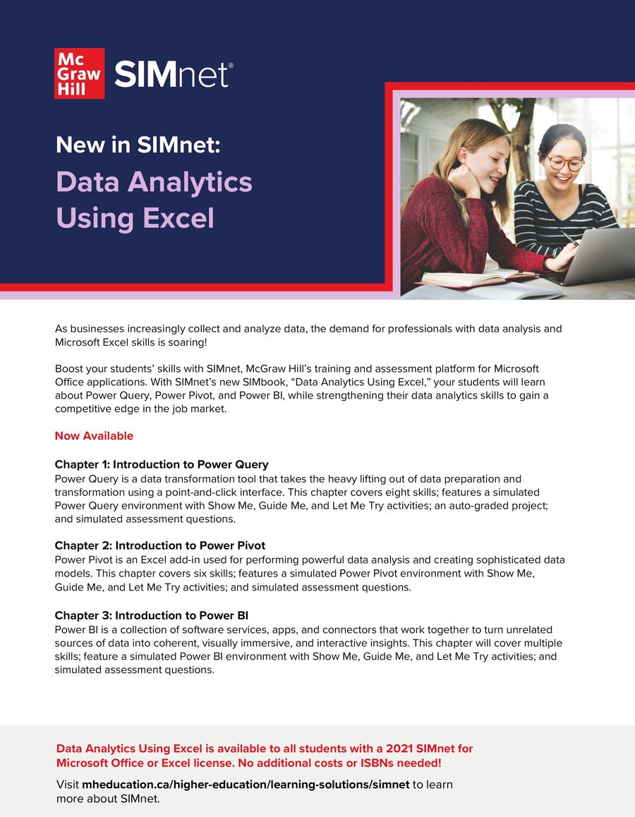 Data Analytics Using Excel | SIMnet by McGraw Hill International