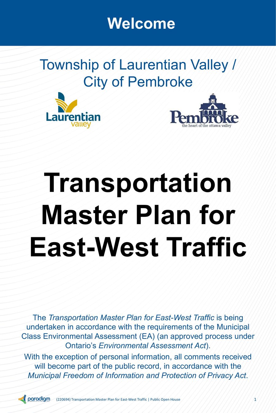 Transportation Master Plan for East-West Traffic by The City of ...