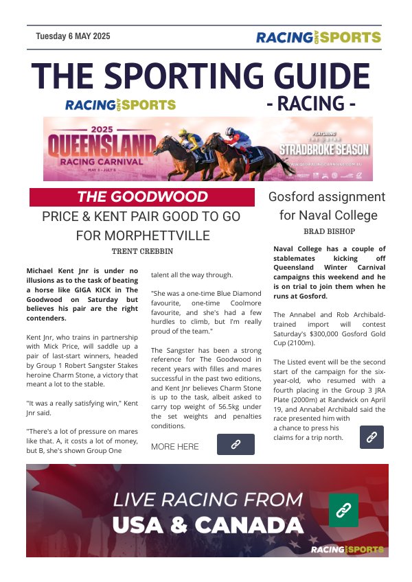The Sporting Guide - Racing & Sports - 6 May 2025 by Racing and Sports