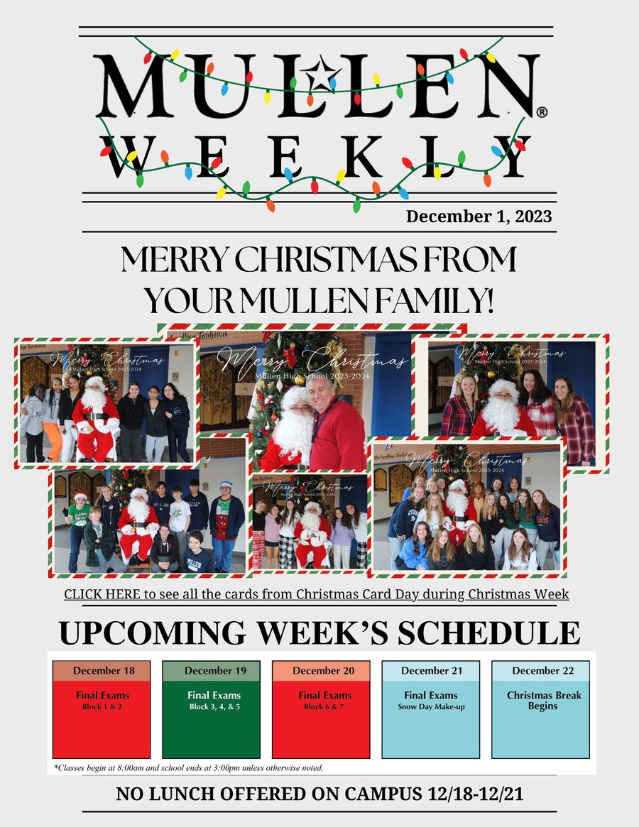 Mullen Weekly December 15th (Final Weekly of Fall 2023) by Mullen