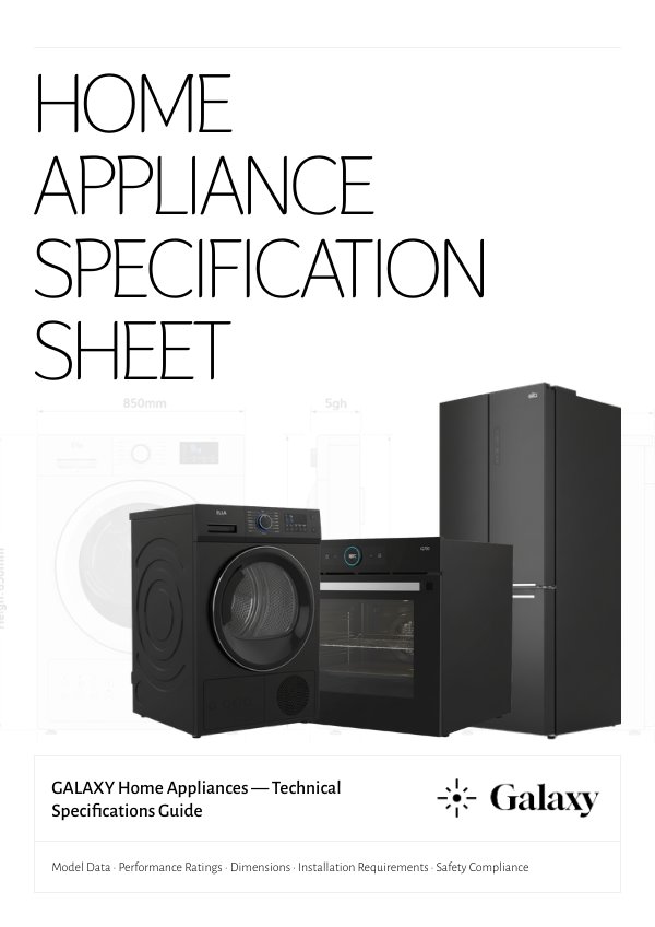 Home appliance spec sheet template by Flipsnack templates - Flipsnack