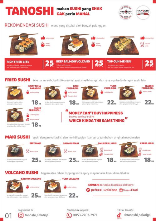Menu Tanoshi Salatiga