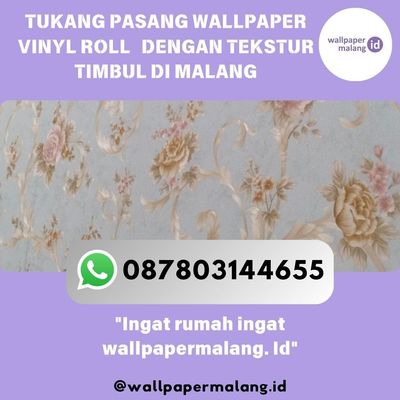 TUKANG PASANG WALLPAPER VINYL ROLL DENGAN TEKSTUR TIMBUL