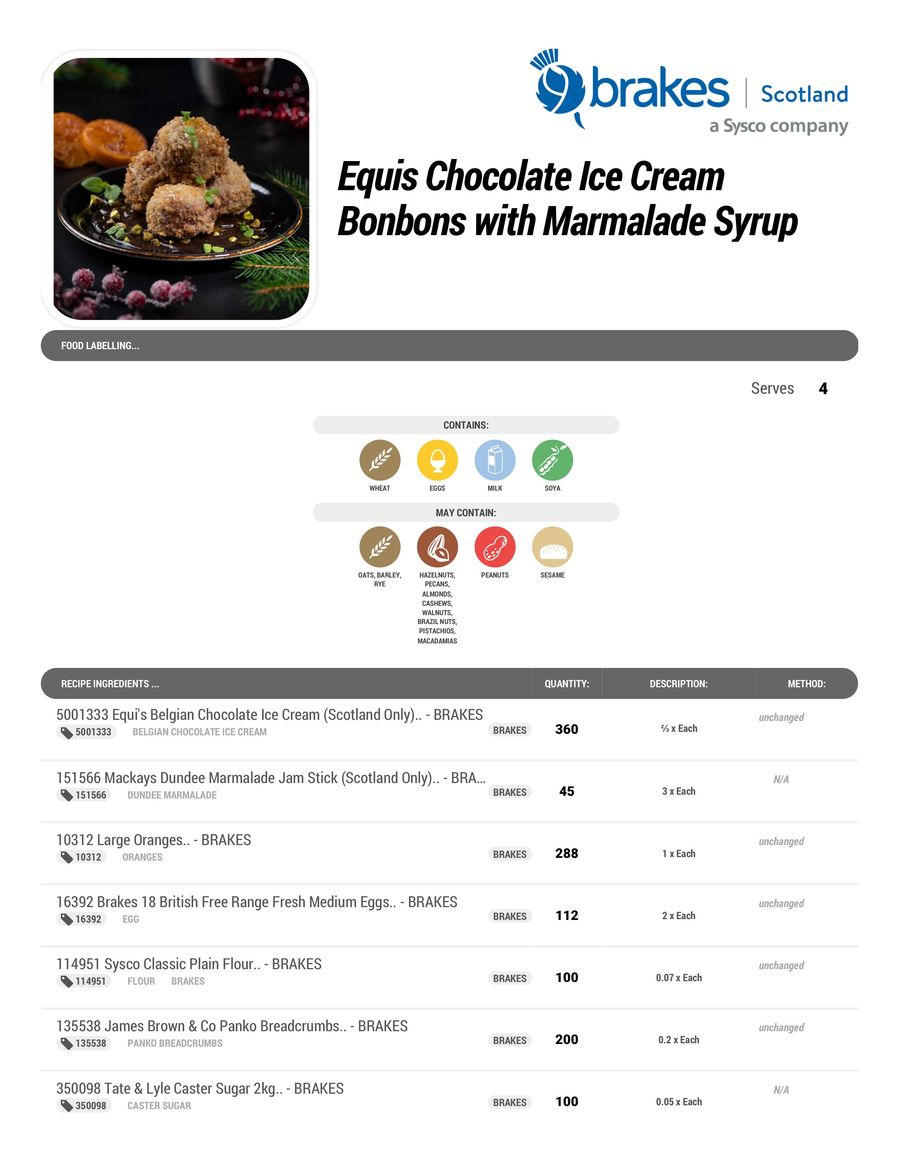 Chocolate Ice Cream Bonbons & Marmalade Syrup by Brakes - Flipsnack