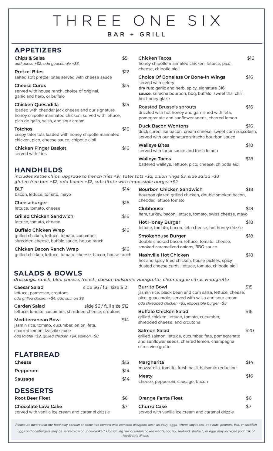 Three One Six Menu by City of Golden... - Flipsnack