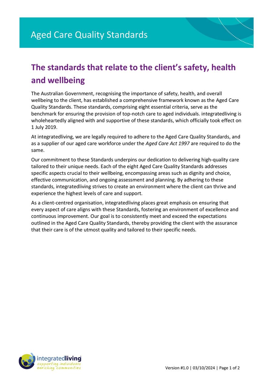 Supplier Aged Care Quality Standards (Version #1.0) by... - Flipsnack
