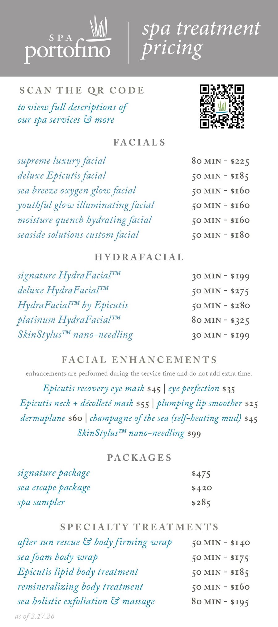 Spa Portofino Services Price List by... - Flipsnack