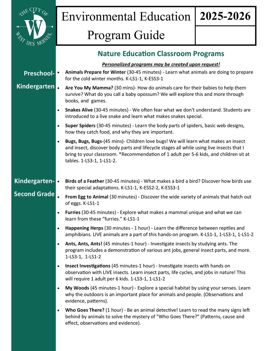 Environmental Education Program Guide 20252026 by flipbook.wdm.iowa.gov