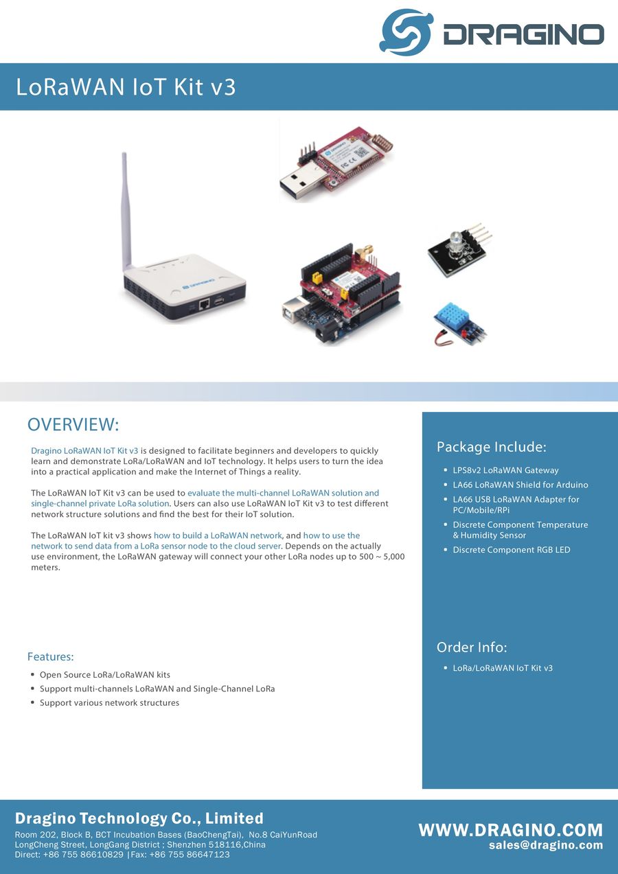 Datasheet_LoRaWAN IoT Kit v3 by Dragino - Flipsnack
