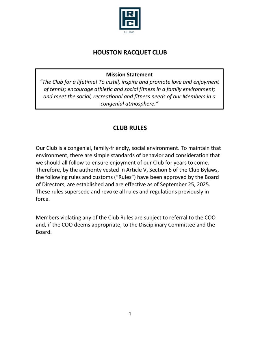 HRC Club Rules 10.2025 by Houston Racquet Club - Flipsnack