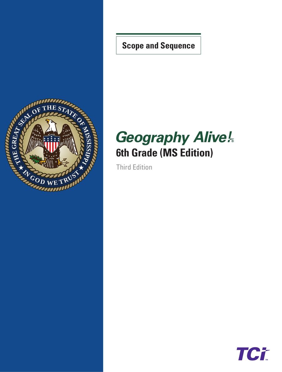 Geography Alive! Mississippi Edition Scope and Sequence by TCI
