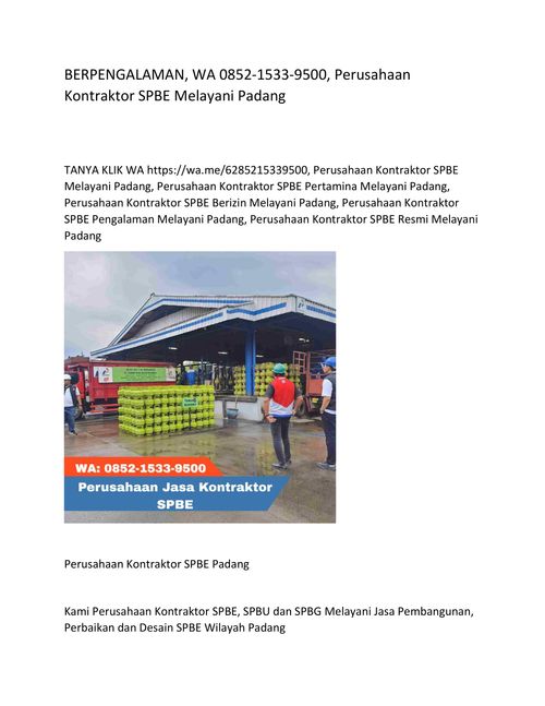 BERPENGALAMAN, WA 0852-1533-9500, Perusahaan Kontraktor SPBE