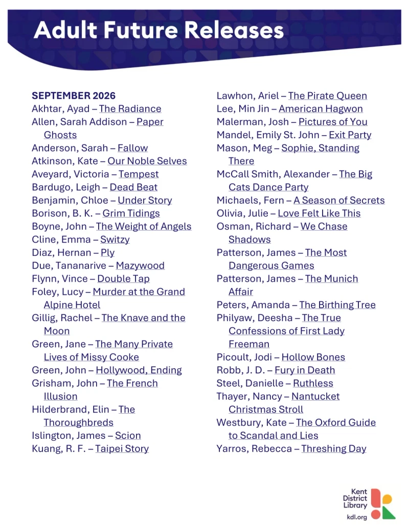 ALL COMBINED Future Releases: September 2026