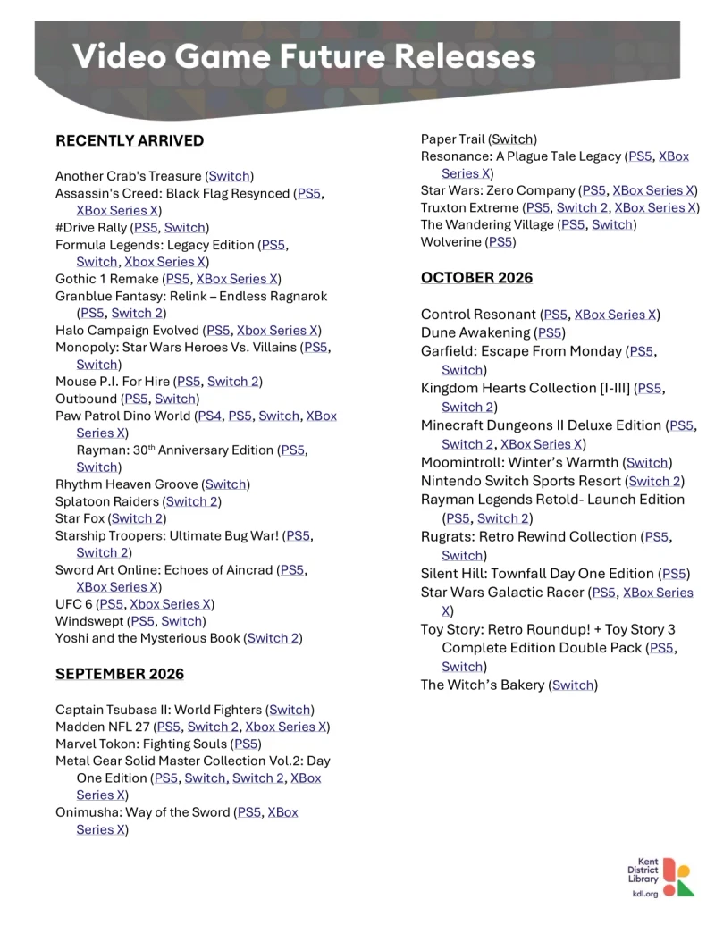 2026-09 Video Games Future Releases