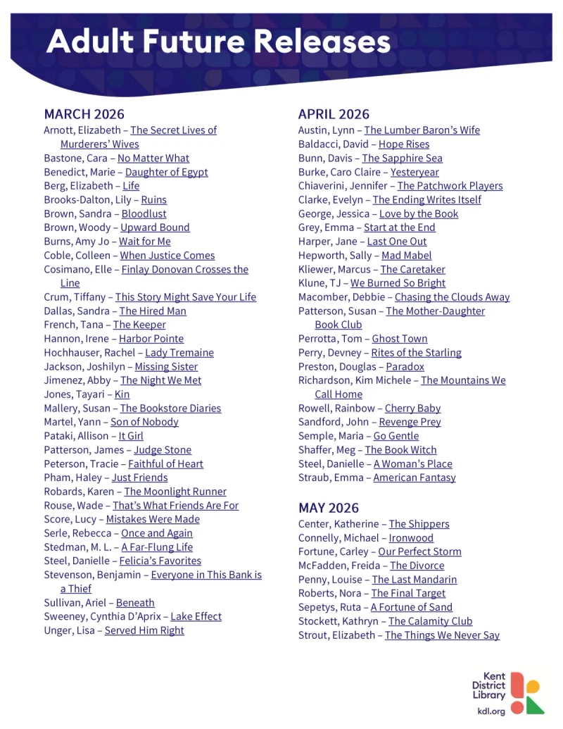 ALL COMBINED Future Releases: March 2026