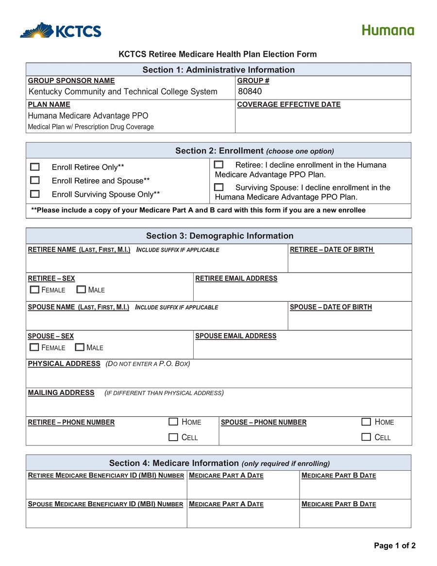 2026 Humana Medicare PPO Election Form by KCTCS - Flipsnack