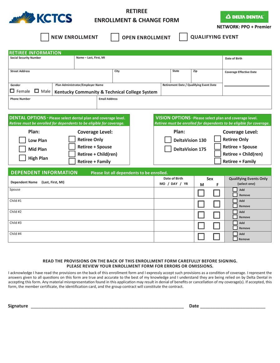 2026 Delta Dental Enrollment Form - KCTCS Retirees by KCTCS - Flipsnack