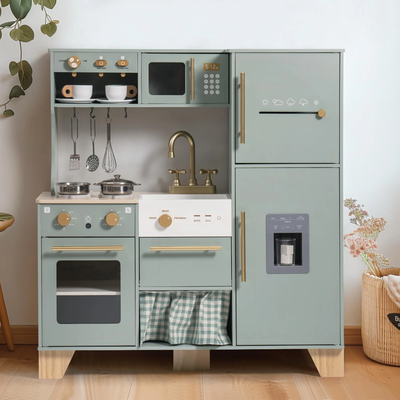 Bean Green Wooden Toy Kitchen Set