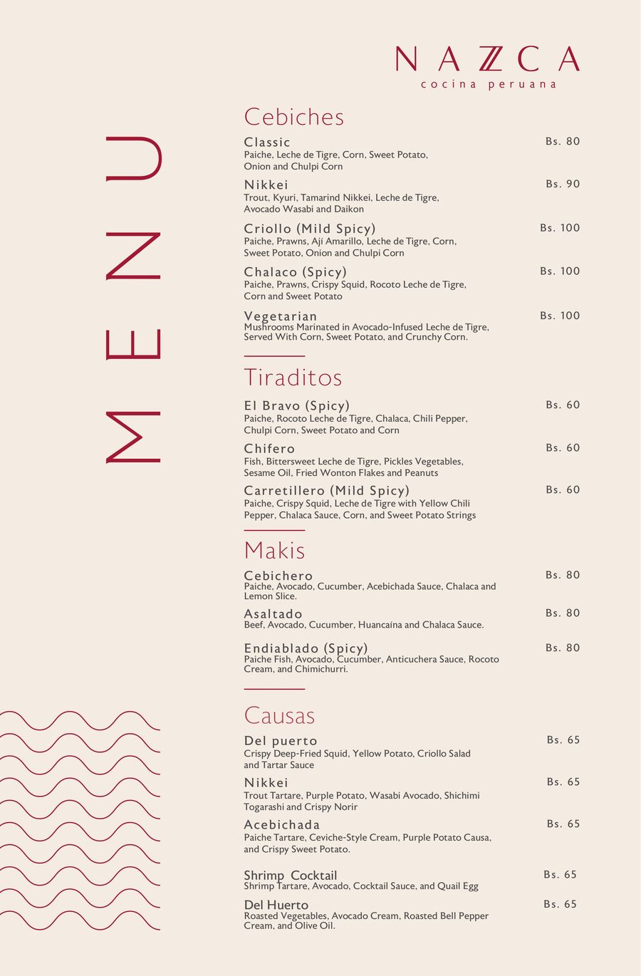 MENU NAZCA_INGLES by lostajiboshotel - Flipsnack