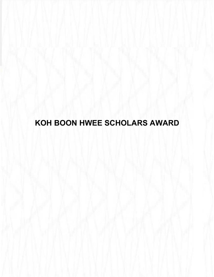 Class of 2024 koh boon hwee scholars award by ntu