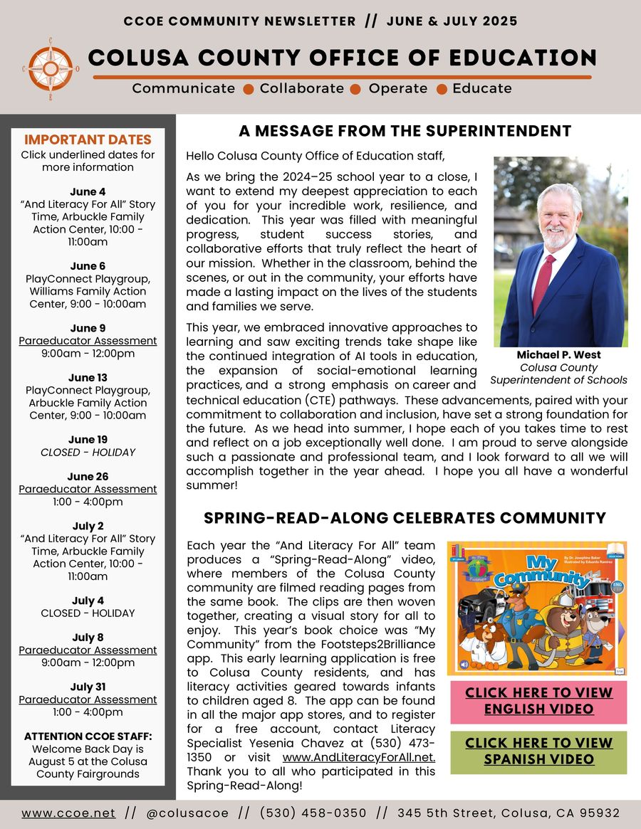 CCOE Community Newsletter: June & July 2025 by Alissa Maas - Flipsnack