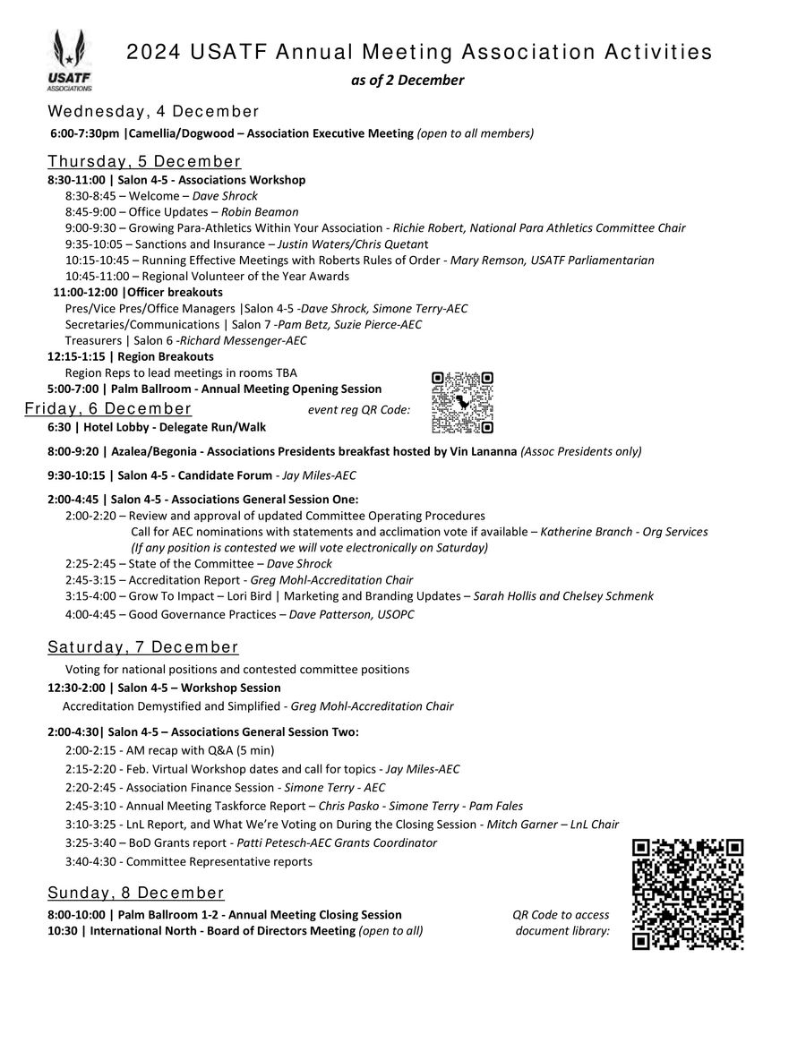 2024 Associations Committee Meeting and Workshop Schedule by sarah ...
