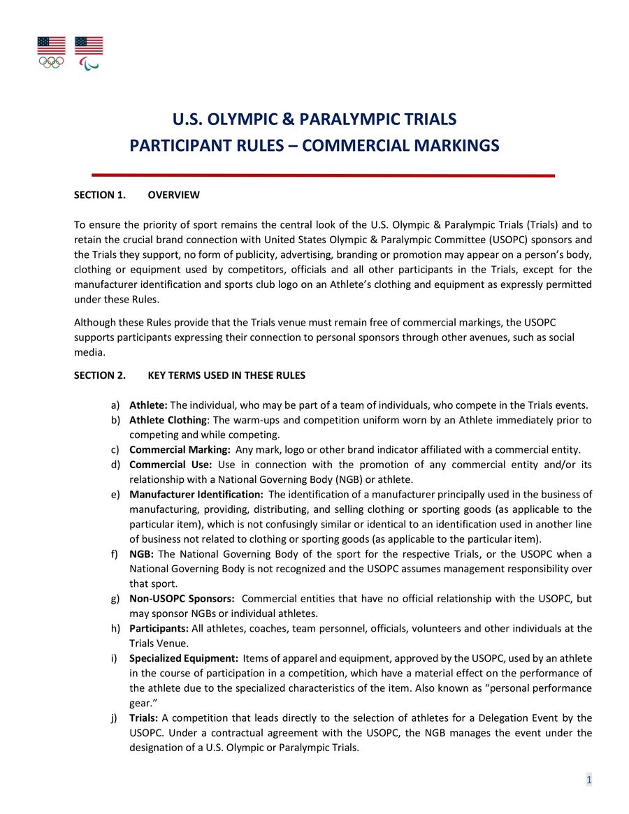 USOPC Trials Participant Rules - Commercial Markings by sarah.linehan ...