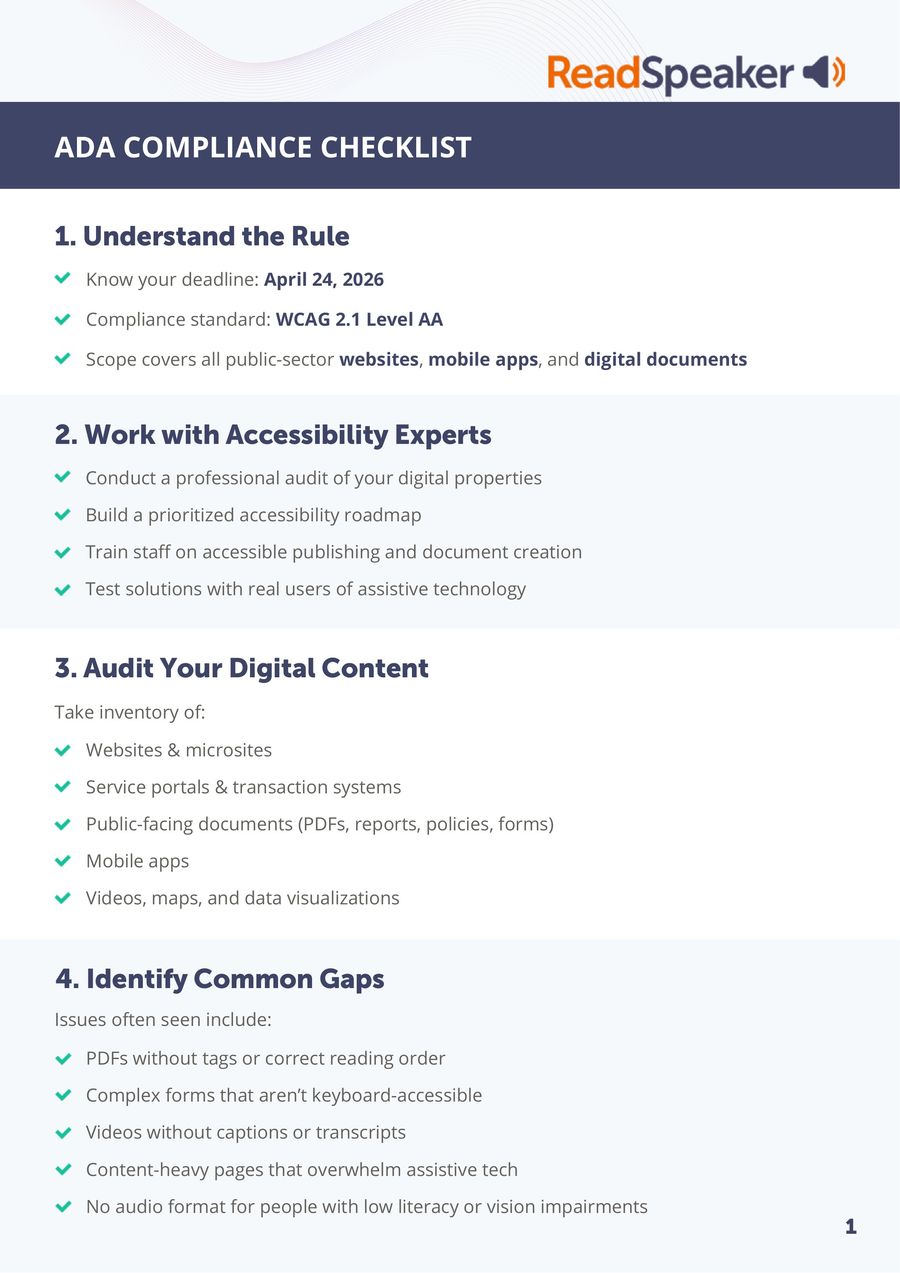 ADA Compliance Checklist by Erin Martin - Flipsnack
