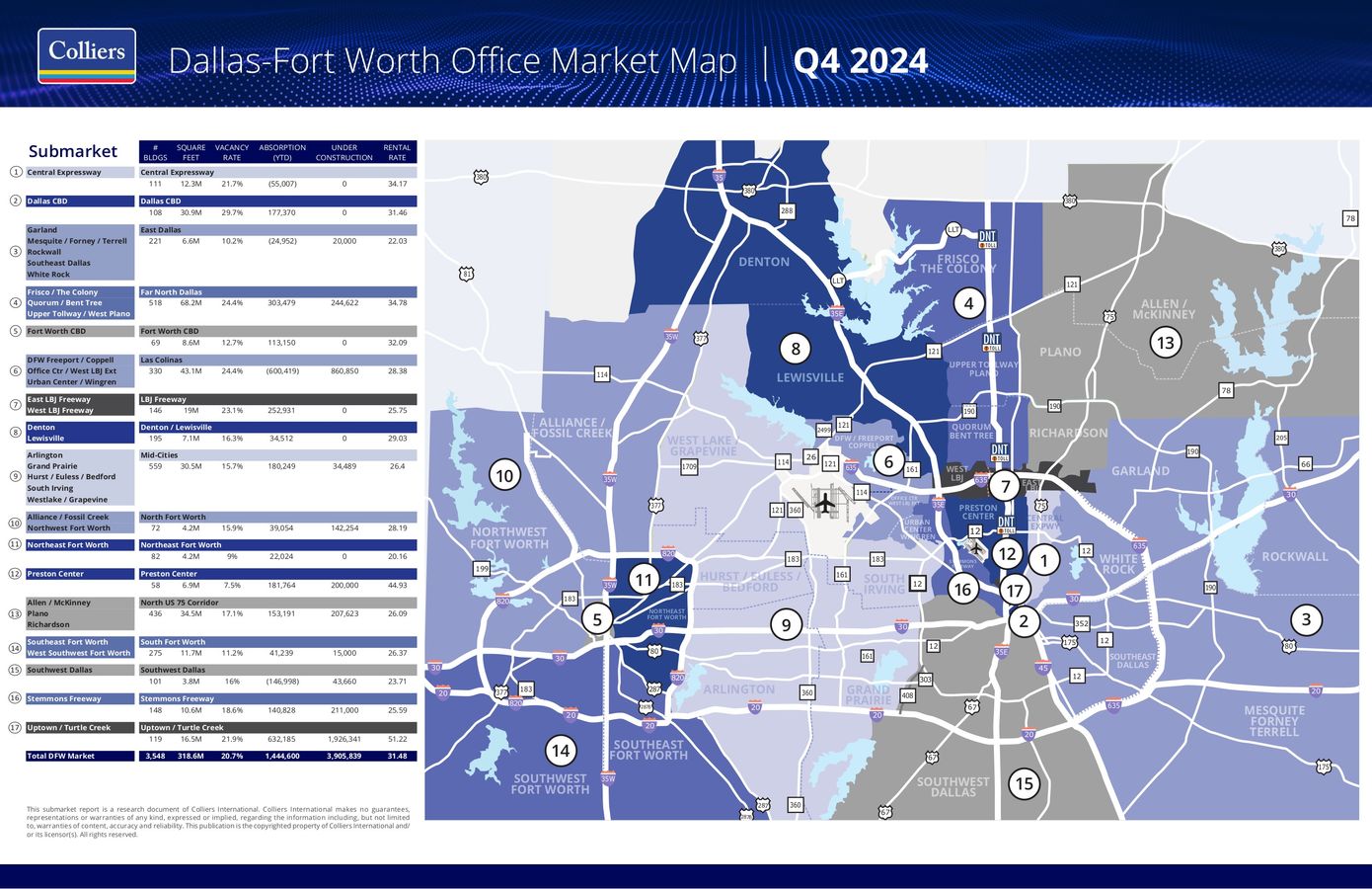 Q4_2024_DFW Office Submarket Map by Colliers - Flipsnack