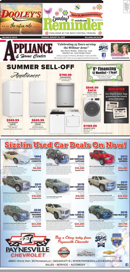 Willmar Reminder - August 24, 2025