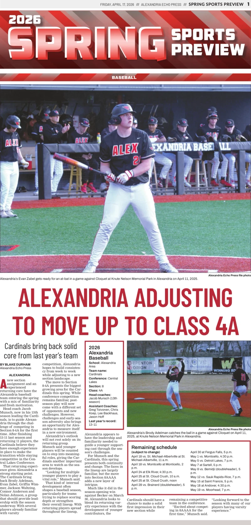 Spring Sports Preview - April 17, 2026